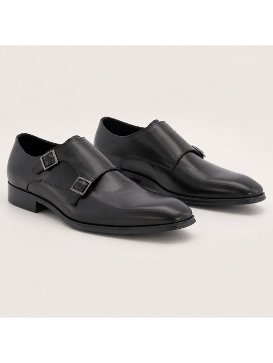 SD1 - Dune London Situation Black Leather Double Monk Strap Shoes Men’s 42/9 NIB main image 14